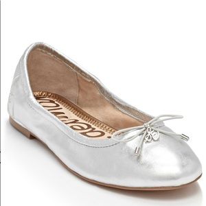 Sam Edelman Felicia Ballet Flats Silver  9 NWOB